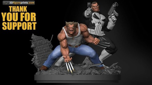 Punisher and wolverine - wolverine, resin